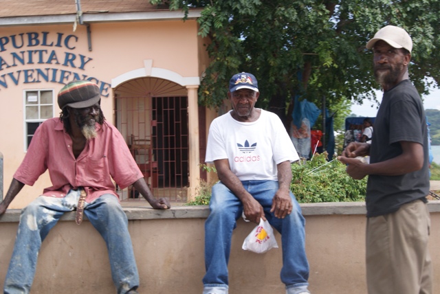 ,  (Public Sanitary Convenience - people on a street, Jamaica) 